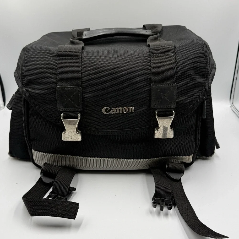 Canon Padded Camera Shoulder Bag Black/Gray w/ Strap & Dividers